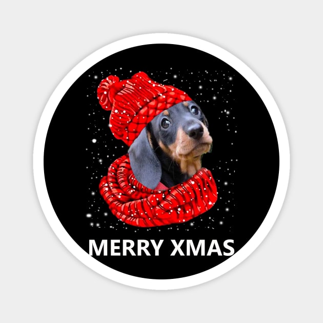 Dachshund Merry Xmas Magnet by EduardjoxgJoxgkozlov